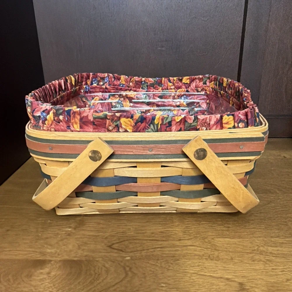 Longaberger 1997 Bountiful Harvest Basket Set Protector Liner Shades of Autumn